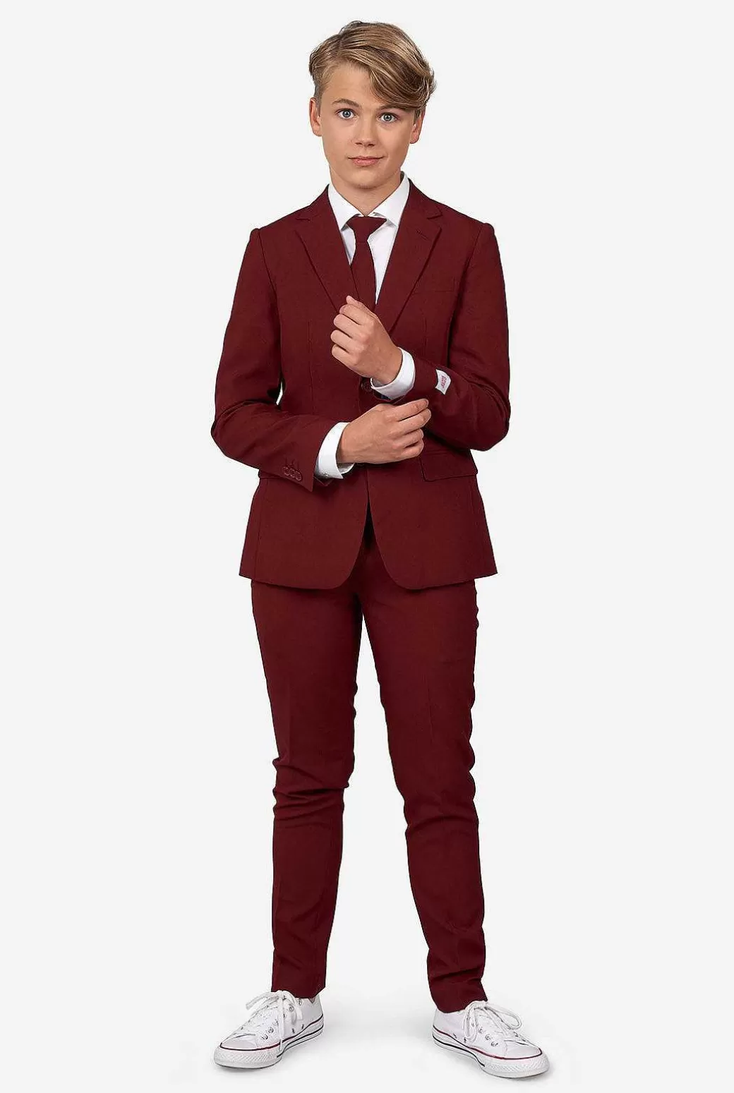 OppoSuits Effen Gekleurde Pakken^Blazing Burgundy