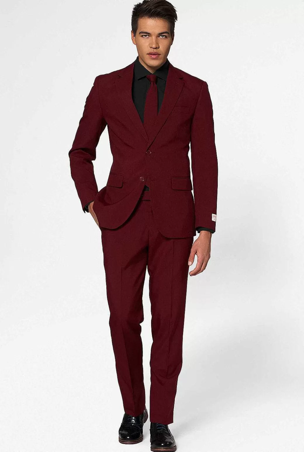 OppoSuits Effen Gekleurde Pakken^Blazing Burgundy