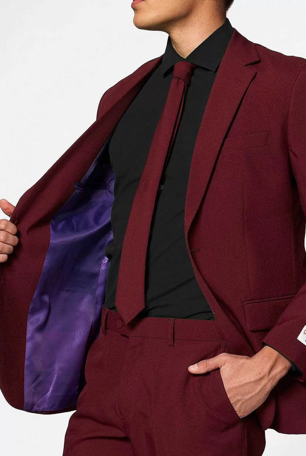 OppoSuits Effen Gekleurde Pakken^Blazing Burgundy