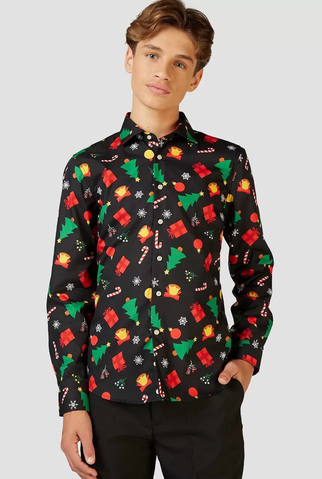 OppoSuits Kerst Overhemden^Christmas Icons Black