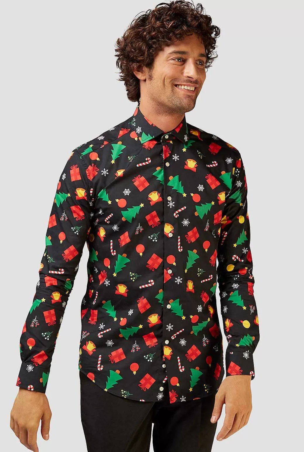 OppoSuits Casual Overhemden^Christmas Icons Black