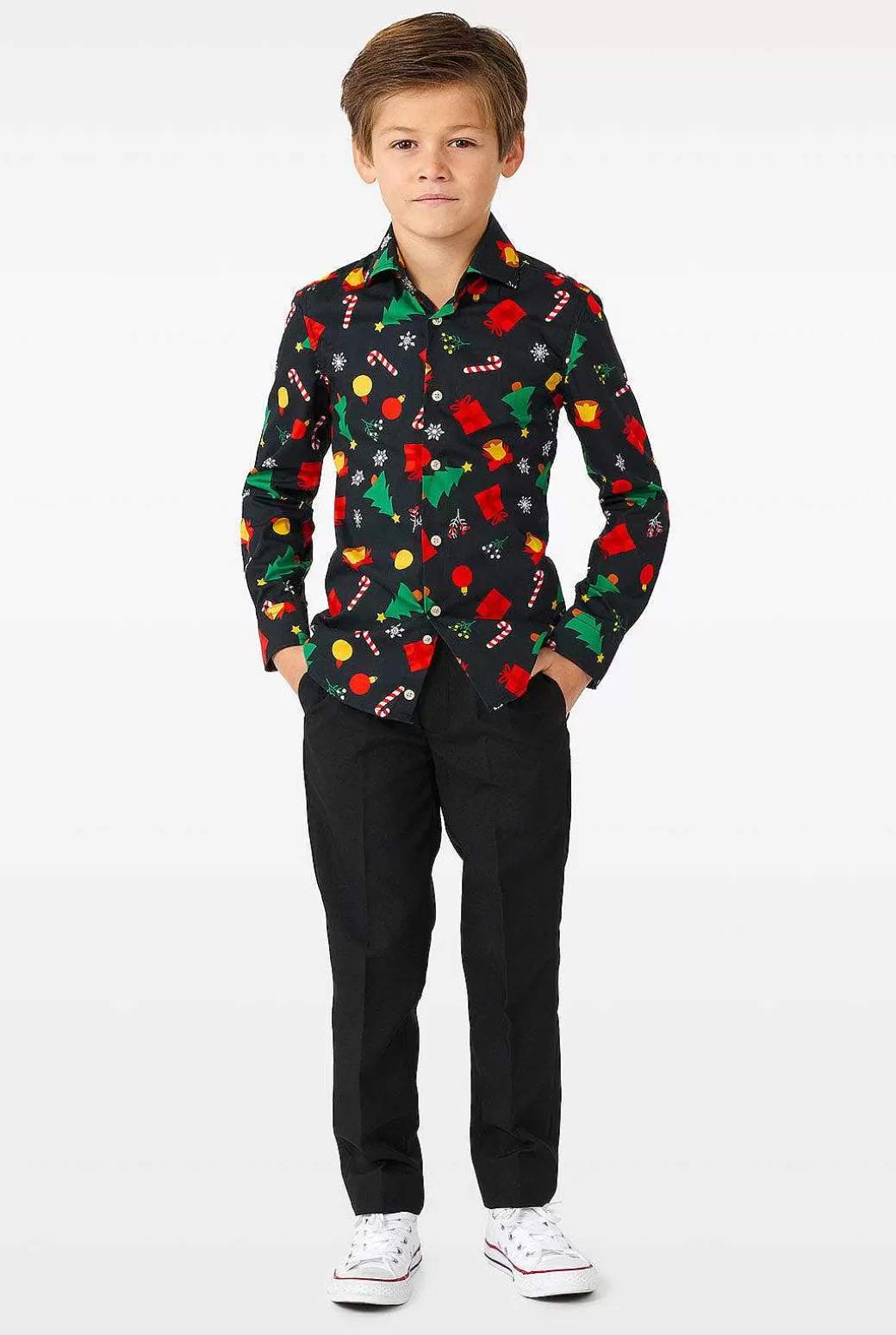 OppoSuits Kerst Overhemden^Christmas Icons Black