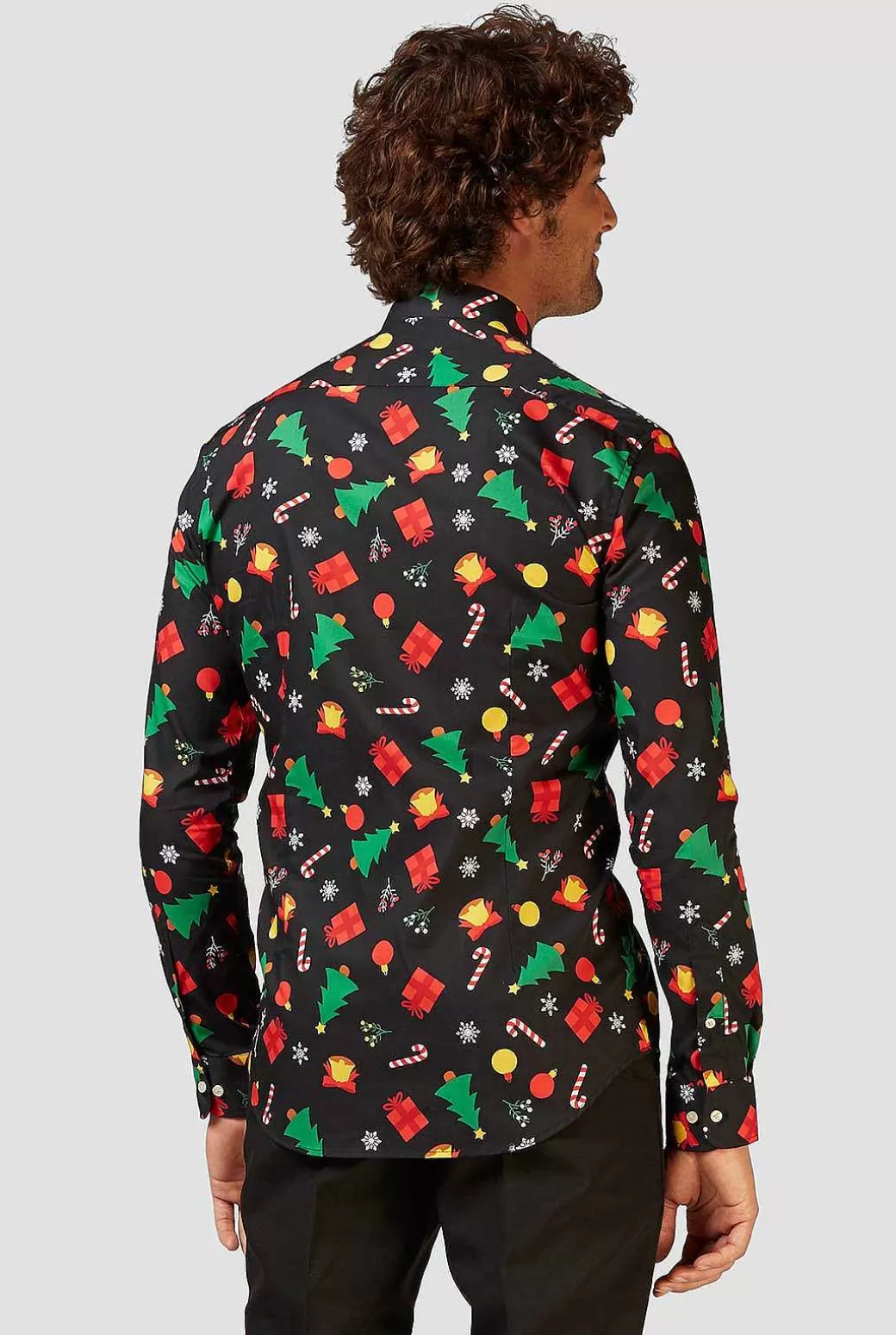 OppoSuits Casual Overhemden^Christmas Icons Black