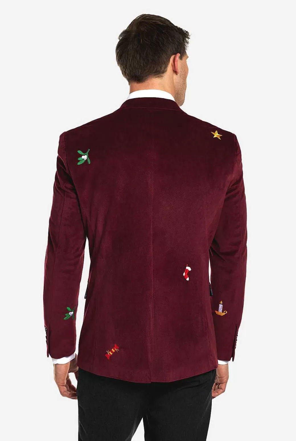 OppoSuits Kerst Blazers^Christmas-X-Mas Icons-Deep Burgundy