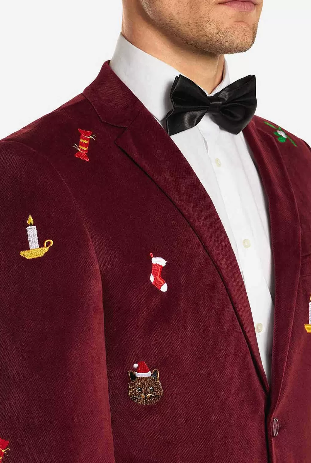 OppoSuits Kerst Blazers^Christmas-X-Mas Icons-Deep Burgundy