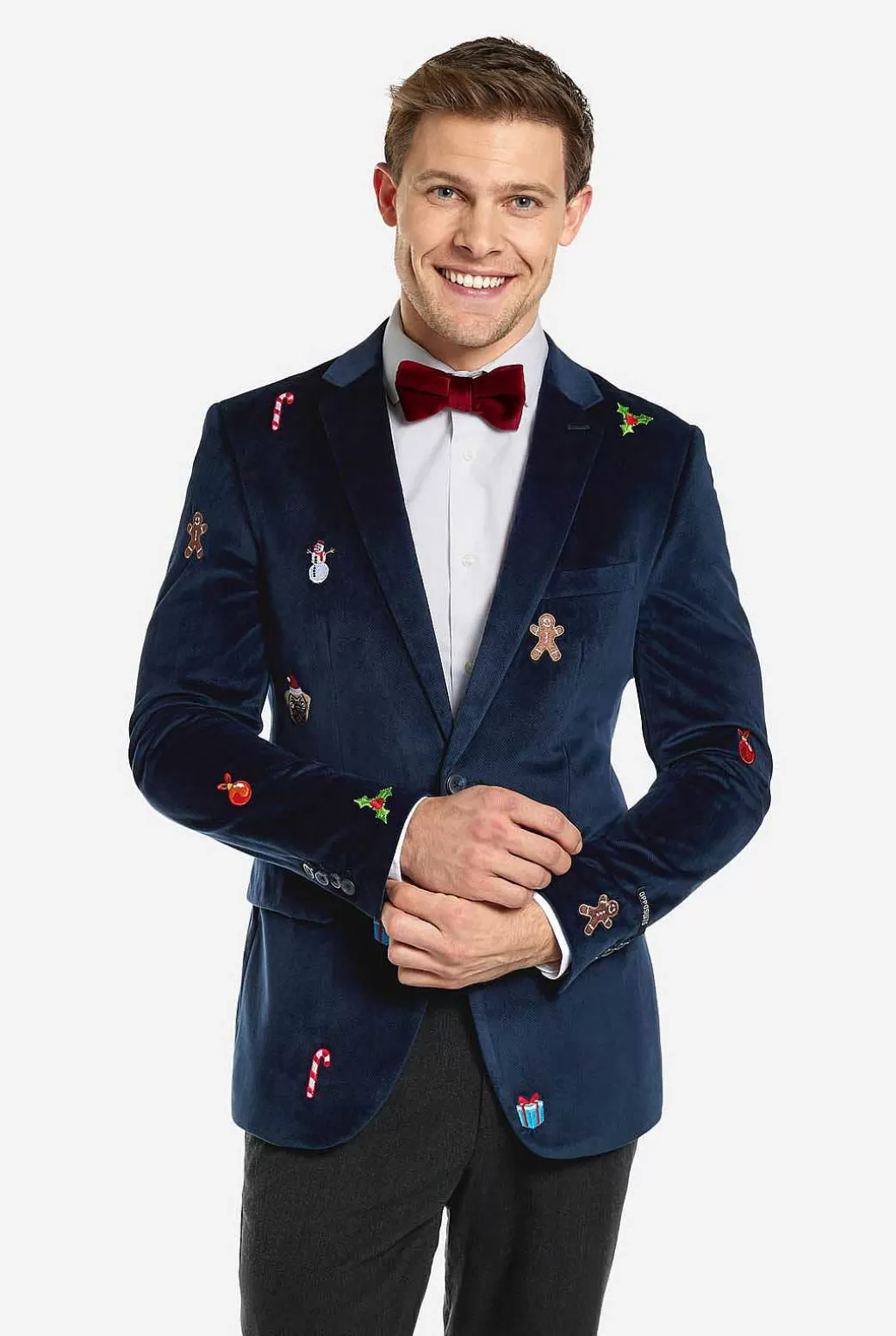 OppoSuits Kerst Blazers^Christmas-X-Mas Icons-Navy