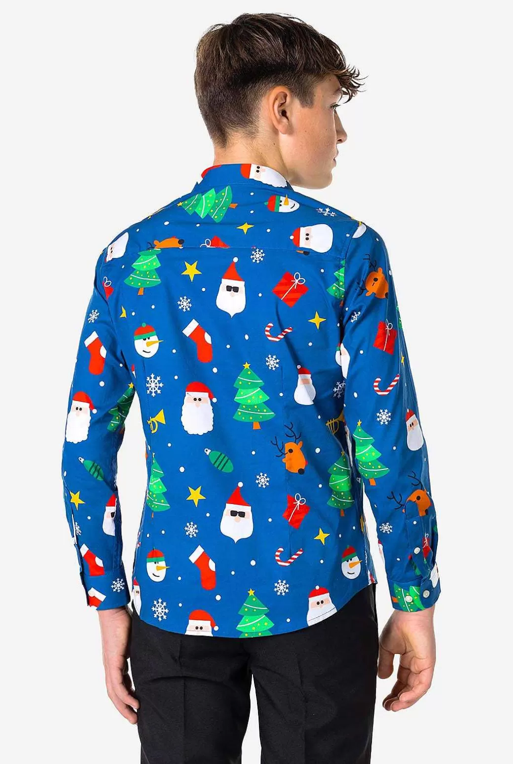 OppoSuits Kerst Overhemden^Festivity Blue