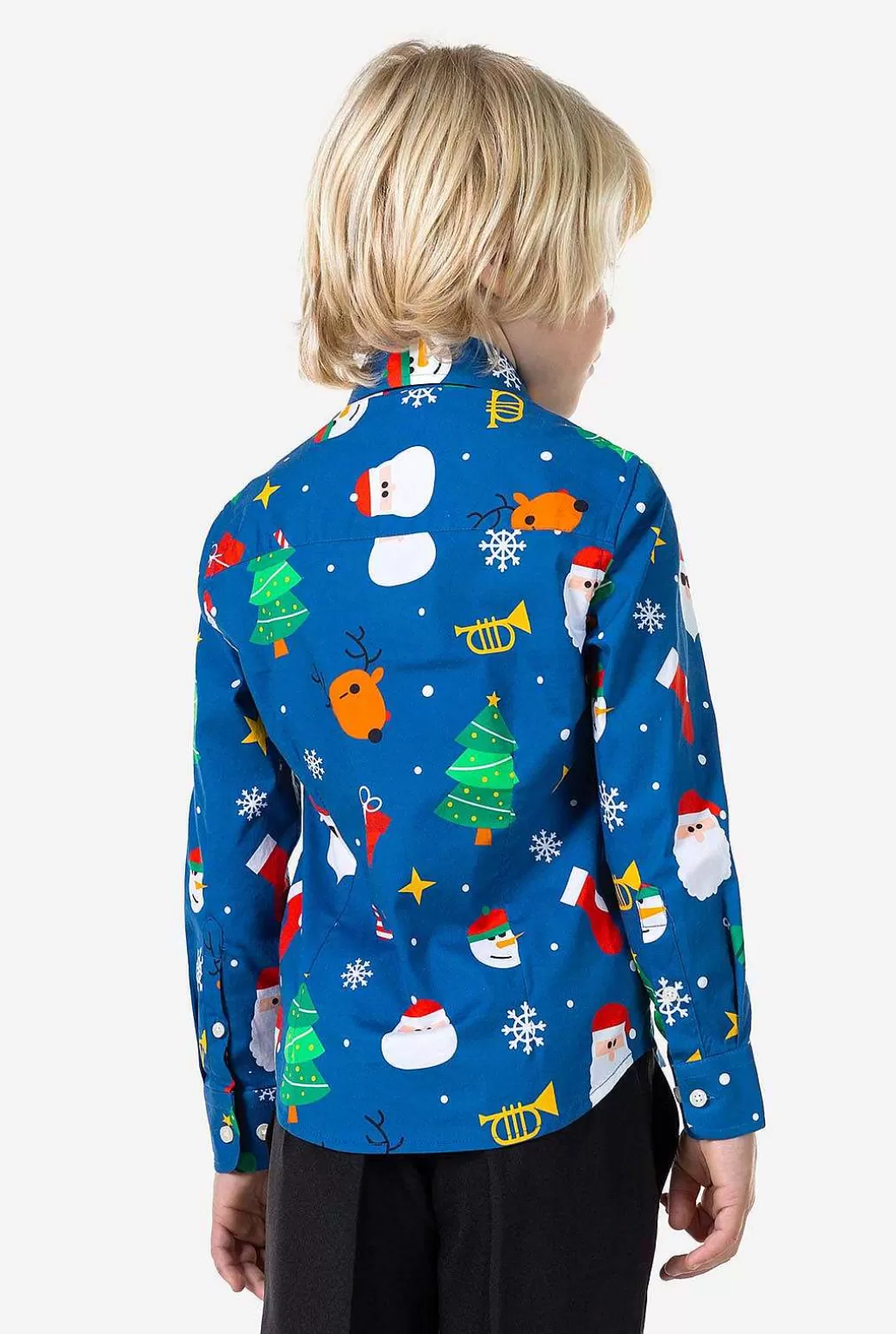 OppoSuits Kerst Overhemden^Festivity Blue