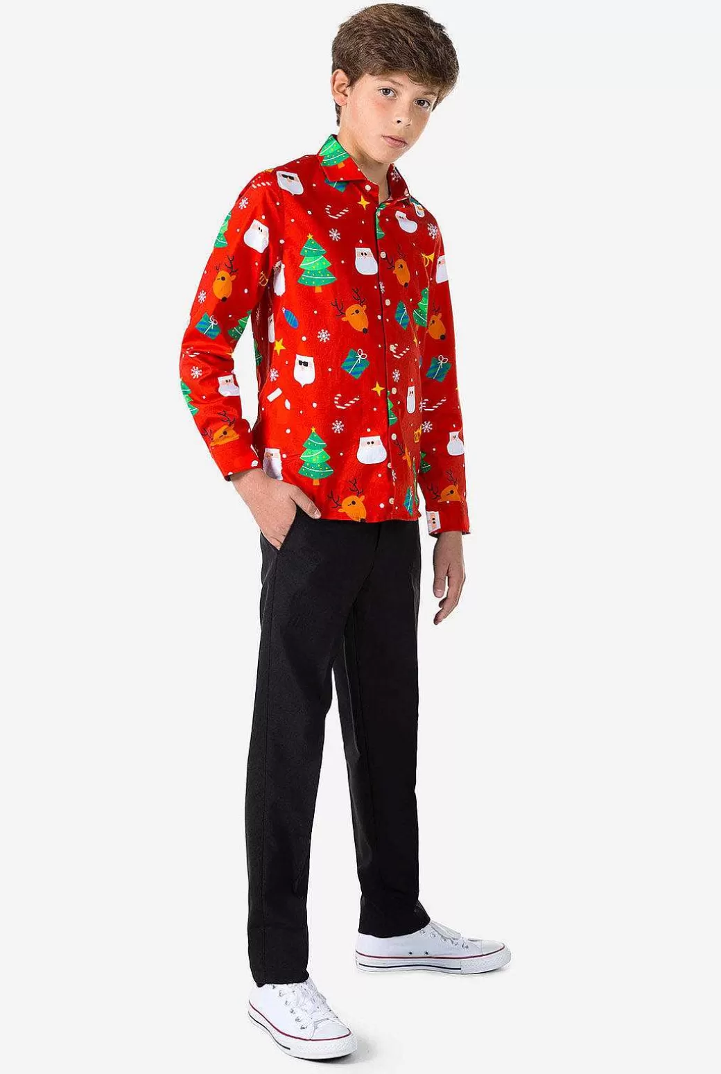 OppoSuits Kerst Overhemden^Festivity Red