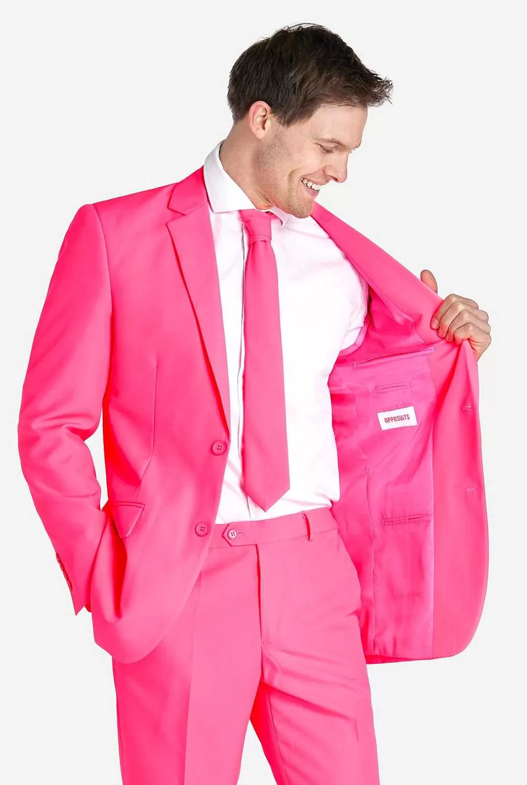 OppoSuits Effen Gekleurde Pakken^Neon Pink Power