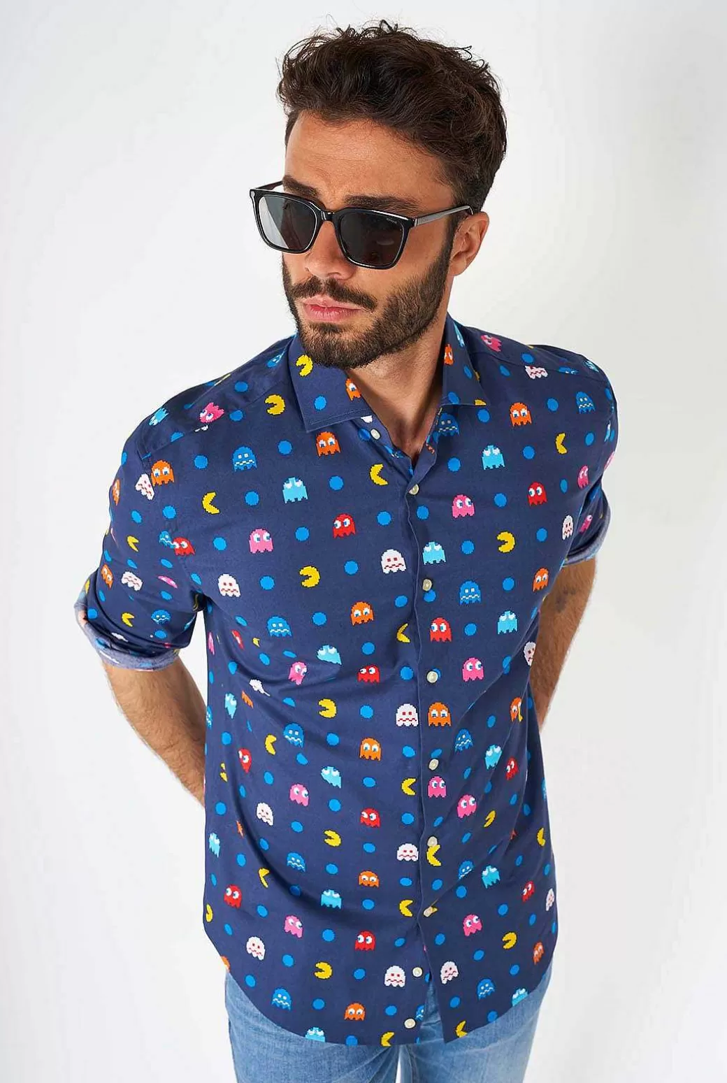 OppoSuits Casual Overhemden^Pixel Pac-Man