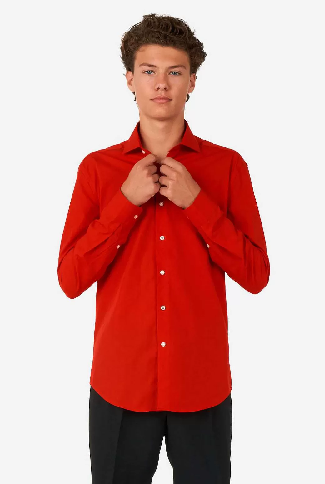 OppoSuits Effen Gekleurde Overhemden^Red Devil