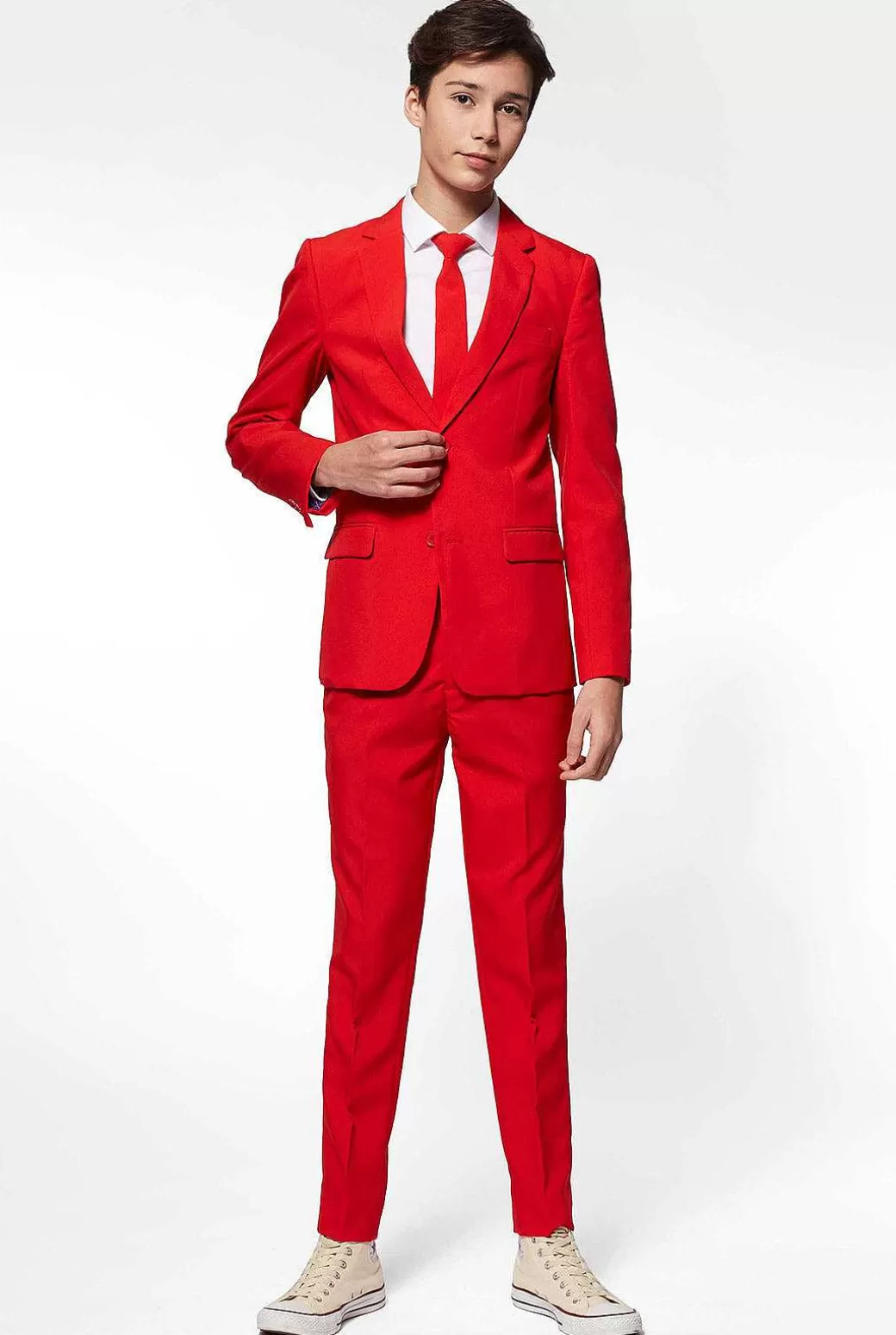 OppoSuits Effen Gekleurde Pakken^Red Devil