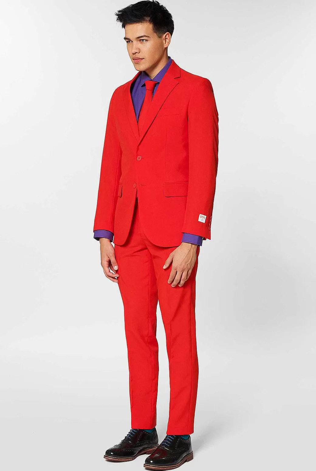 OppoSuits Effen Gekleurde Pakken^Red Devil