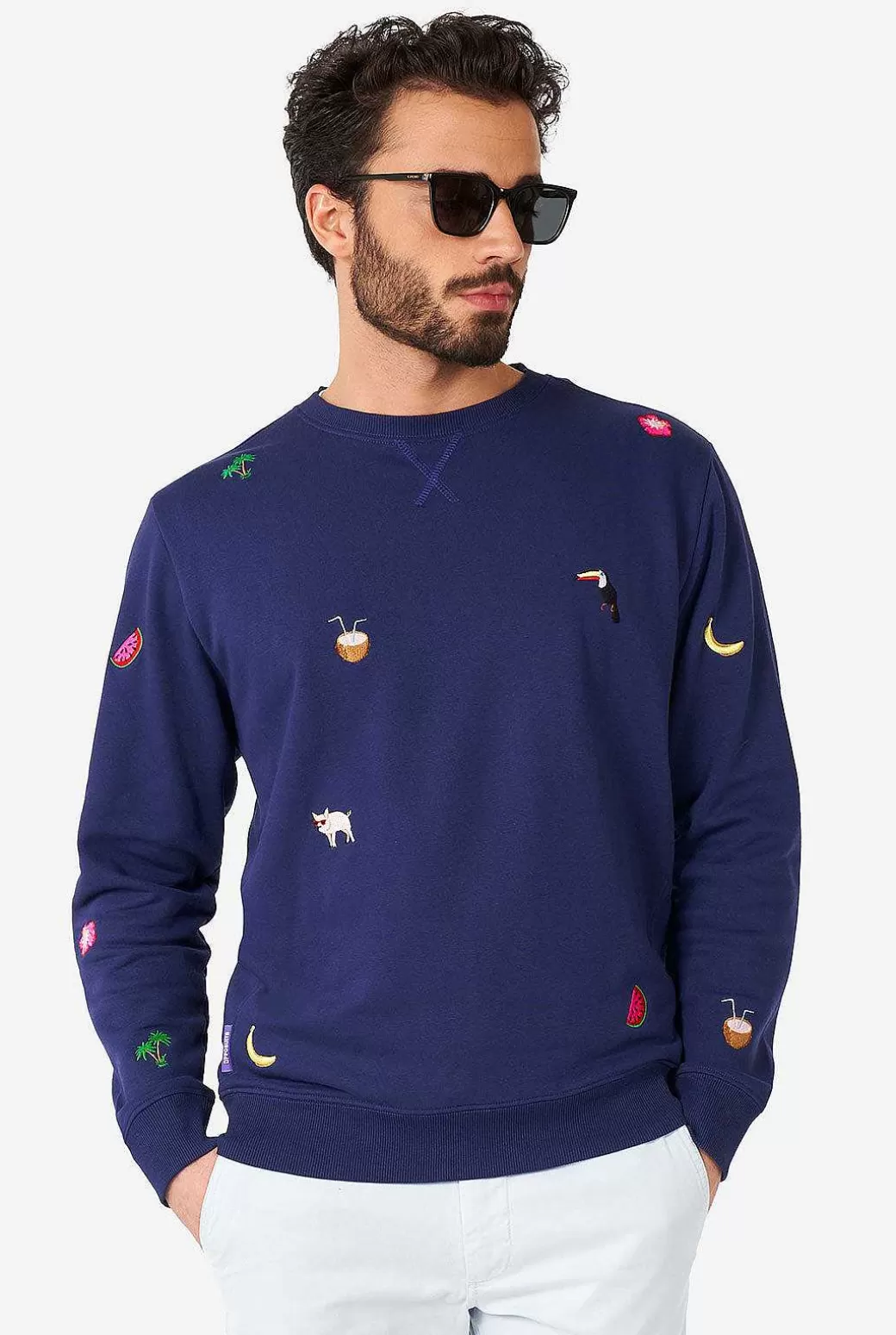 OppoSuits Kerst Sweaters^Summer Icons-Navy