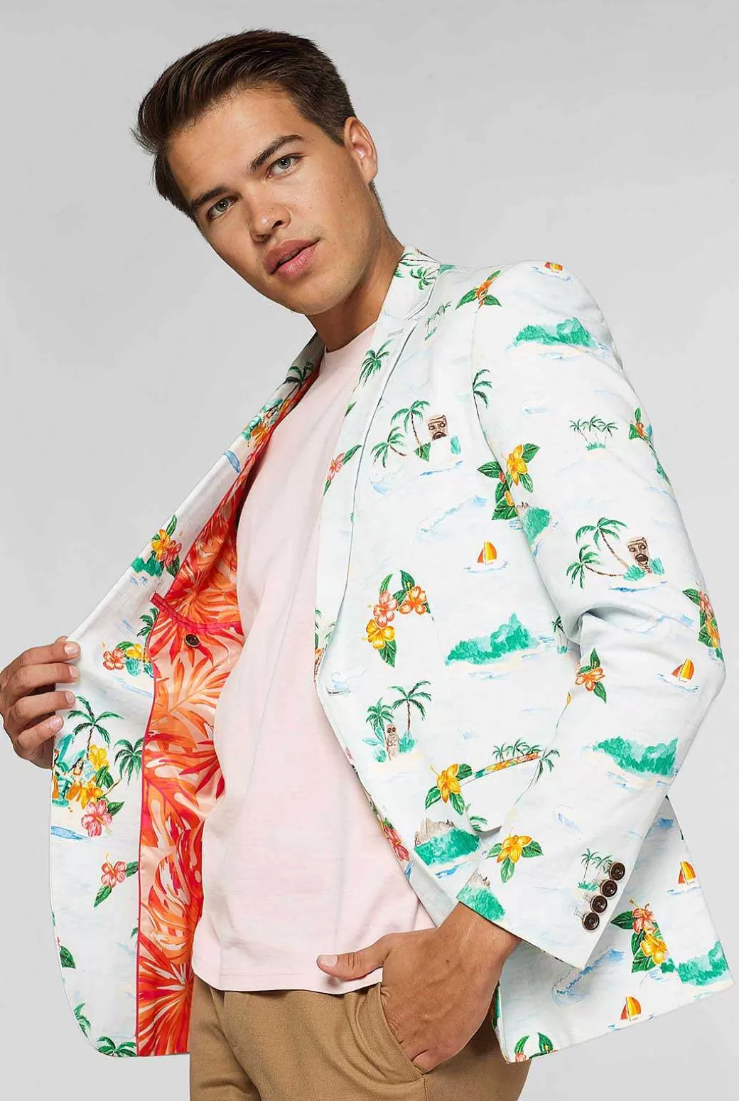 OppoSuits Deluxe Blazers^Tropical-Hawaiian-Aloha Blue