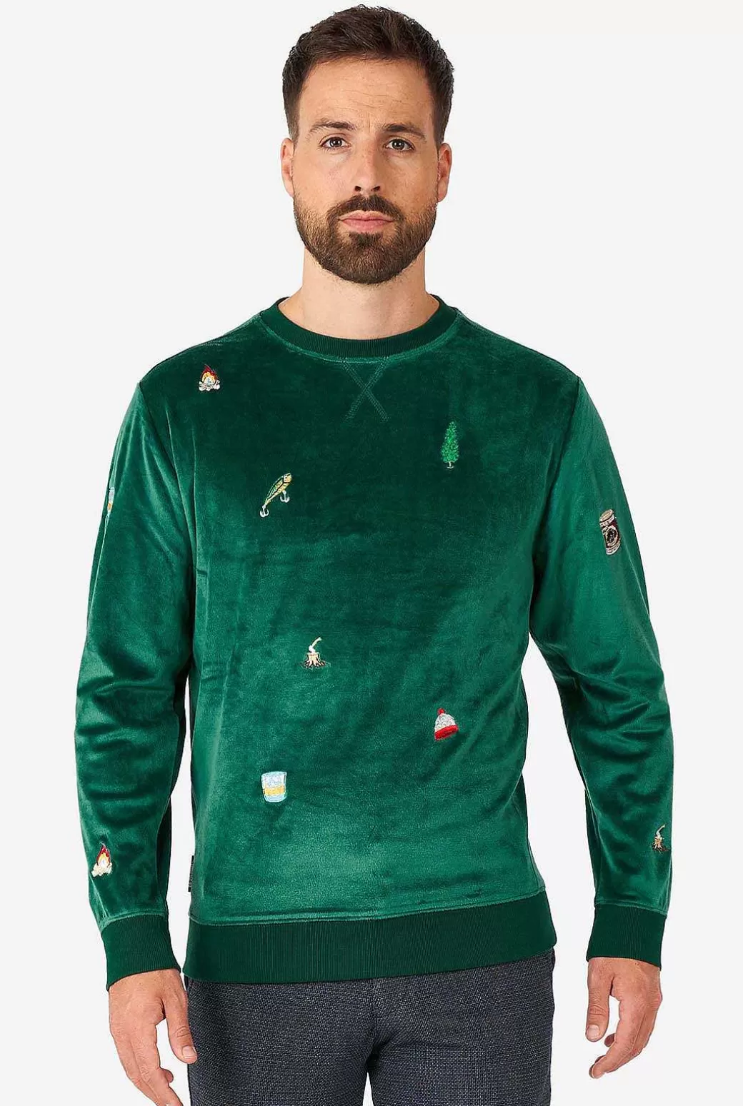 OppoSuits Kerst Sweaters^Velvet Green-Xmas Icons