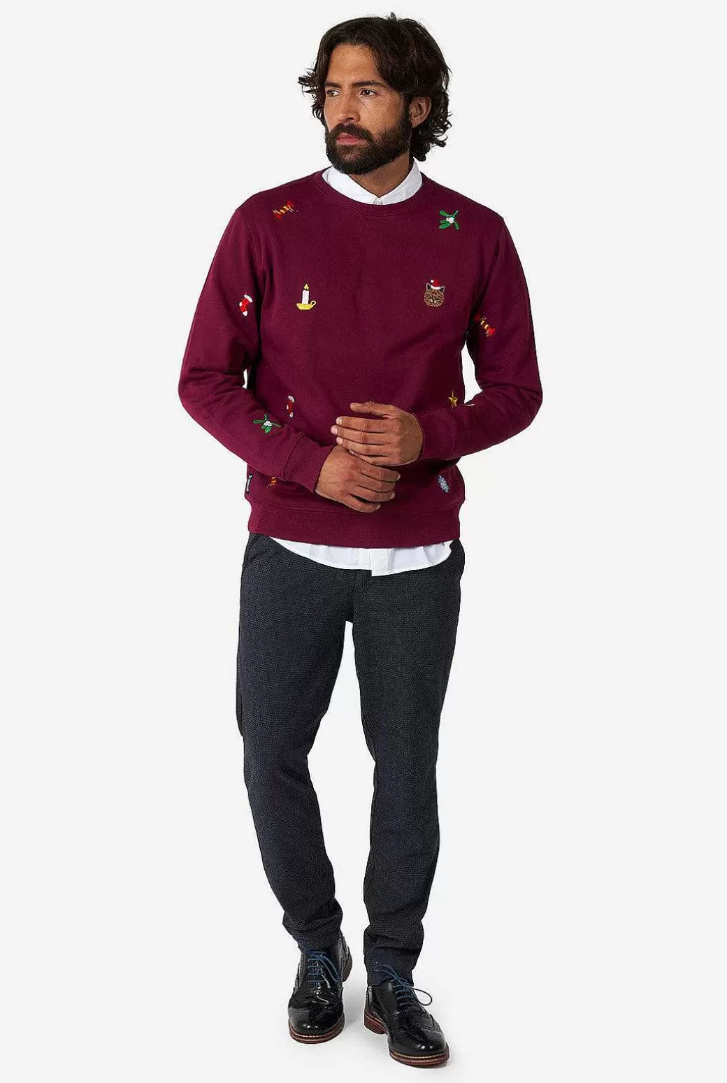 OppoSuits Kerst Sweaters^X-Mas Icons-Burgundy