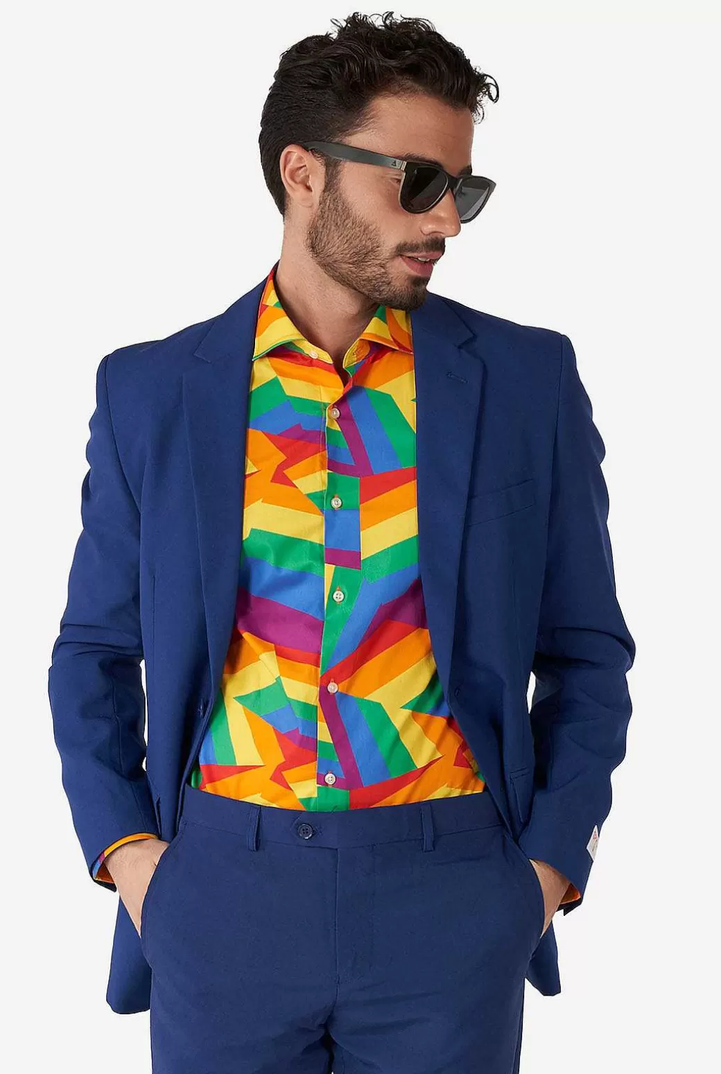 OppoSuits Casual Overhemden^Zig Zag Rainbow